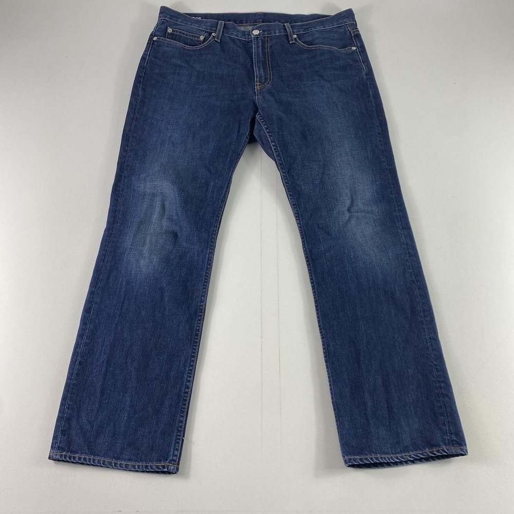 Bonobos Jeans Mens 35x30 Blue Straight Leg White Oak Cone Denim Made USA Rivets